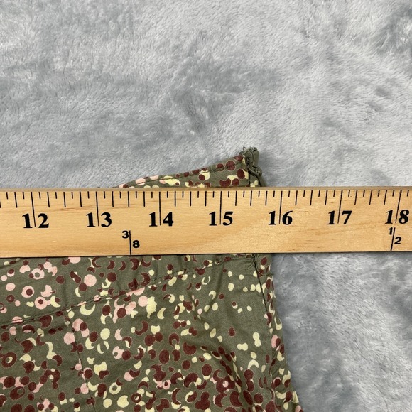 Aventura Skirt Womens Green Brown Dot Print Skirt Organic Cotton Made in India 8 - Picture 8 of 9